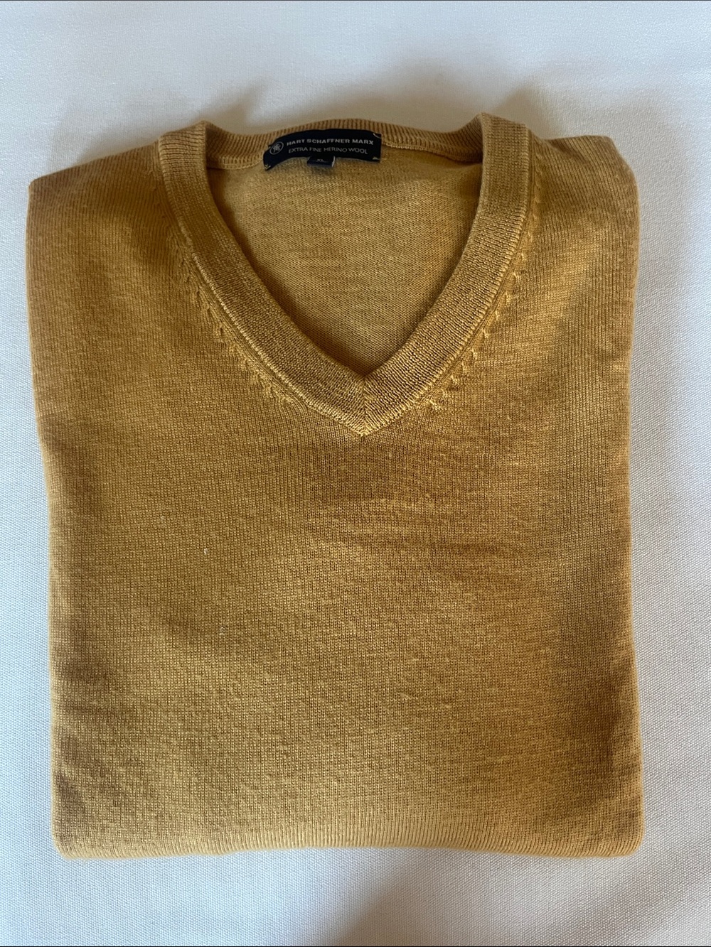 Hart Schaffner Marx Men's Crewneck Sweater in Mustard Gold